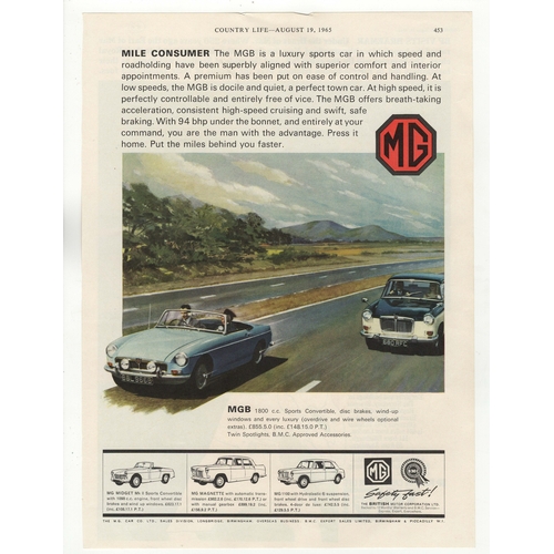 556 - MGB01800 Sports Convertible-colour page advertisement-Country Life 1965
