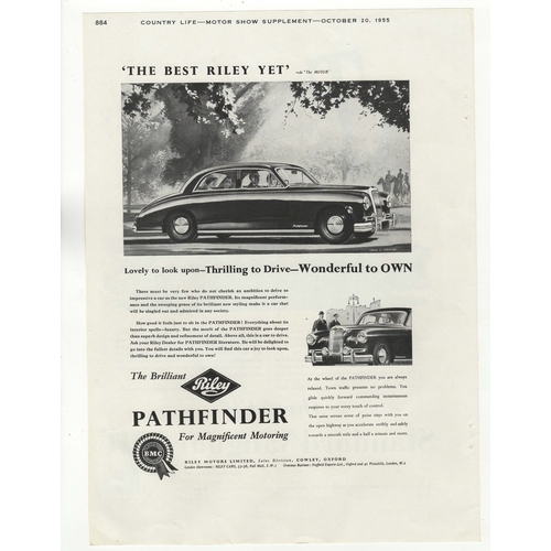 559 - Riley Pathfinder-'The Best Riley Yet'-five full page 1955 advertisement-black and white