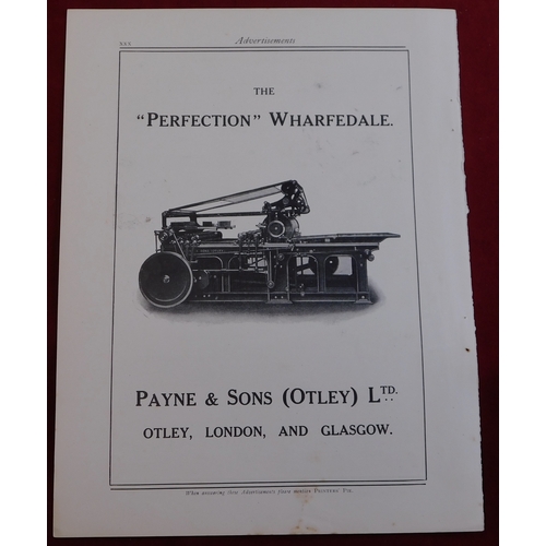 566 - Wharfedale Printing 1916 - Payne & Sons (Otley) Ltd 'The Prefection' Wharfedale, Printers Pie full p... 
