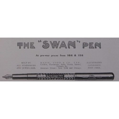 578 - The Swan Pen 1919 - Full page black and white advertisement 'The Splutter Blot' Mabie Todd & Co, M/S... 