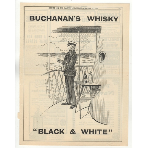 584 - Buchanan's Whisky 1909-Punch full page black and white advertisement-very fine- classic-9.1/2