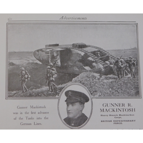 588 - Phosferine - WWI full page, printers Pie advertisement, Gunner Mackintosh Heavy Machine Gun Corp, BE... 