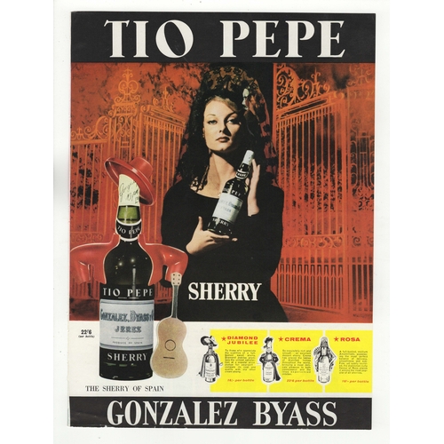 594 - Tio Pepe Sherry 1950's-full page colour advertisement Gonzales Byass-The Sherry of Spain-very fine-9... 