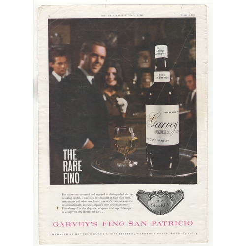 597 - Garvey's Sherry 1961-full page colour advertisement-'The Rare Fina'-good 10
