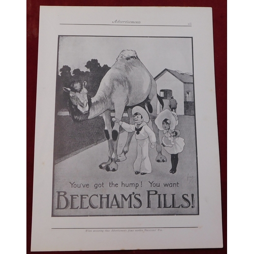 607 - Beecham's Pills 1920 - Full page advertisement, black and white,children with camel 'You've got the ... 