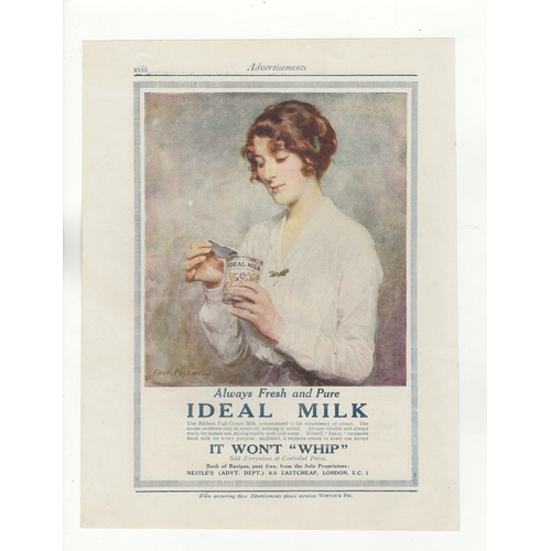613 - Ideal Milk 1905-Full page advertisement (Fred Pegram Painting) Winter's Pie-8