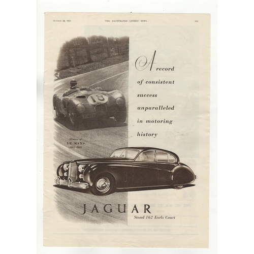 622 - Jaguar 1953 - Full Page advertisment Stroud 162 Earls Court,. Fine image, black & white, winner of L... 