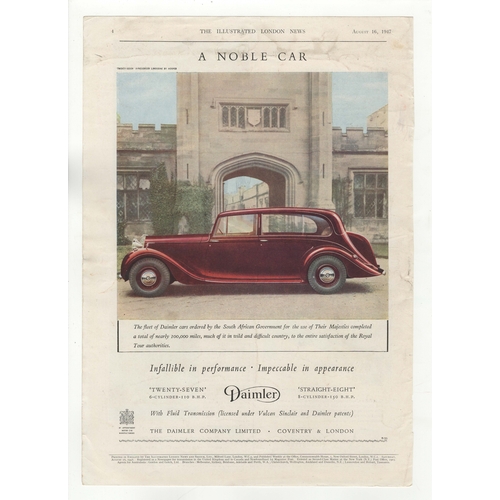 634 - Daimler 1947-Twenty-Seven (6 cyl) and straight-eight (8 cyl) colour full page advertisement-very fin... 