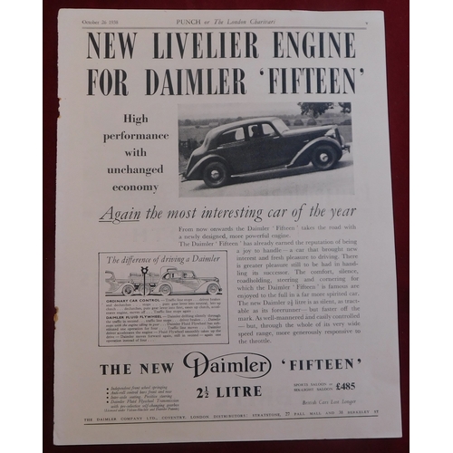639 - Daimler Fifteen 1938 - Full page blacck and white advertisement, 'New Livelier Engine for Daimler 'F... 