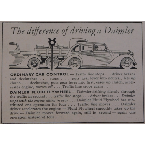 639 - Daimler Fifteen 1938 - Full page blacck and white advertisement, 'New Livelier Engine for Daimler 'F... 