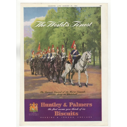 640 - Huntley + Palmers Biscuits-The Queen's Guard of the Horse Guards in Whitehall 1952-full page colour ... 