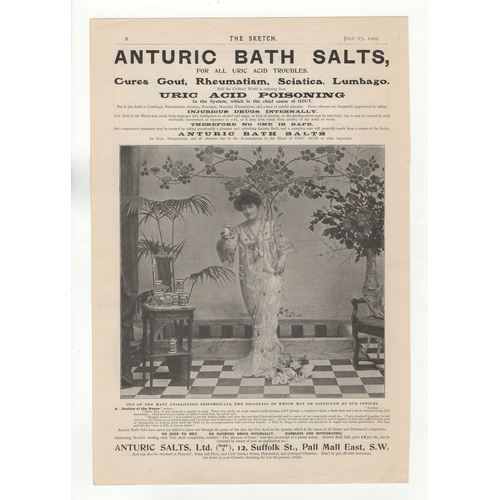 651 - Anturic Bath Salts 1904-full page advertisement, black and white-'Cures Gout, Rheumatism, Sciatic an... 