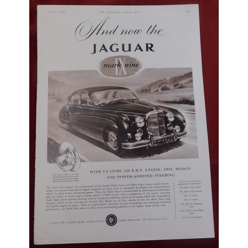 653 - Jaguar and now the Jaguar Mark Nine 1958 - full page black and white advertisement, iconic, with 3.8... 