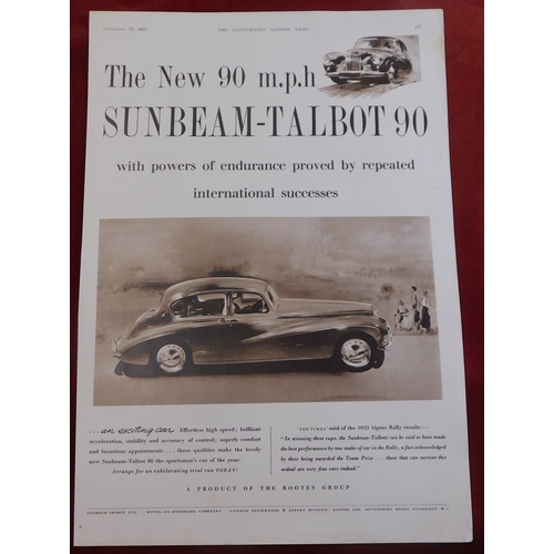 660 - Sunbeam-Talbot 90 1952 - Full page black and white advertisement, The new 90 m.p.h Sunbeam Talbot 90... 