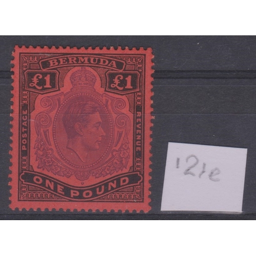 69 - Bermuda 1938 - 1953 - £1 perf 13, SG121e, u/m mint cat £325