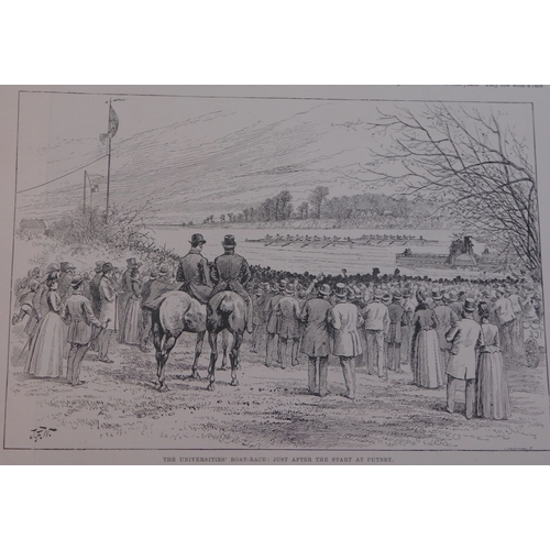 702 - The Universities Boat-Race 1891 - Double page print of the                 work of W.B Woollen's ' A... 