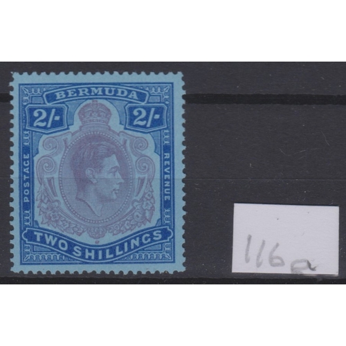 71 - Bermuda 1938 - 1953 - 2/- deep reddish purple and ultramarine/grey blue, SG116a, m/mint cat £300