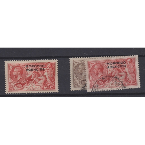 82 - British Comm 1914-31 - 2/6 & 5/- Morocco Agencies, SG53-54, fine used and SG74 u/m mint, toned