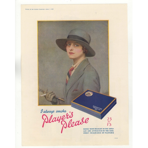 912 - Players 1933-full page colour advertisement-Elegant Lady I Always Smoke Players Please'-25 for 1/3-8... 