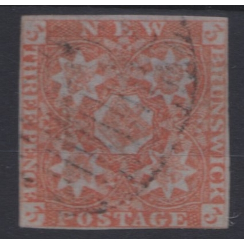 94 - Canada - New Brunswick 1851 - SG2 used 3d, dull red, cat value £325