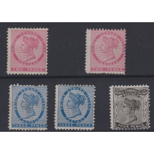 96 - Canada - Prince Edward Island 1963 -  SG 12 m/m 2d rose 1870, SG28 m/m 2d pink rose, SG29 m/m 3d pal... 