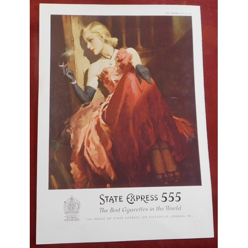 910 - State Express Cigarettes 1954-full page colour advertisement-State Express 555'-lady smoking 10