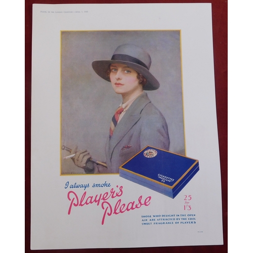 912 - Players 1933-full page colour advertisement-Elegant Lady I Always Smoke Players Please'-25 for 1/3-8... 