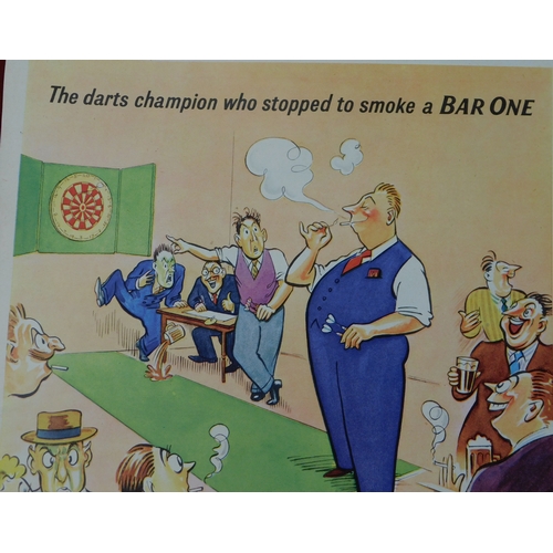 999 - Bar One Cigarettes 1952 - Full page colour advertisement,  'Bar One Todays Best Smoke' at ten for on... 