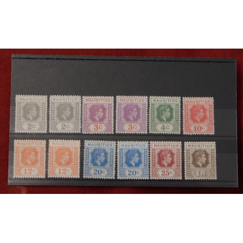 470 - Mauritius 1938-51 - e/m/mint, range-values to 1 Rupee (12)