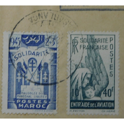 473 - Morocco 1945 Env Registered Casablanca to Fes 