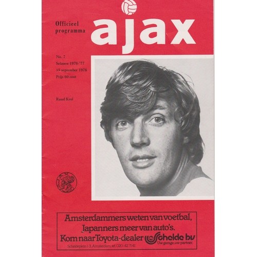 14 - Unused ticket and programme Ajax Amsterdam v Manchester United UEFA Cup 1st Round 1st Leg in Amsterd... 