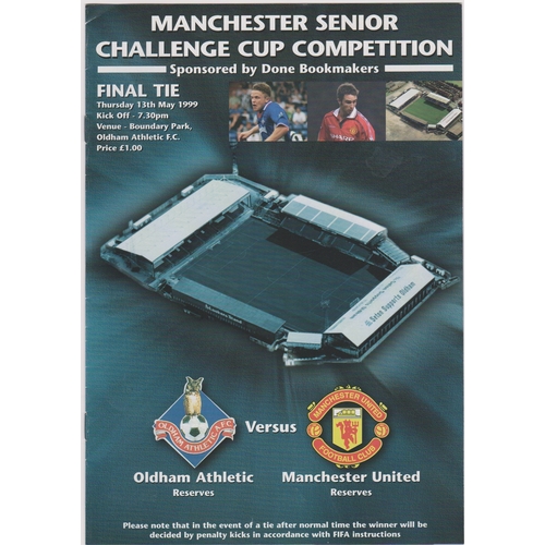 219 - A collection of 6 Manchester United Away programmes in various Lancashire Cup Competitions. Great Ha... 