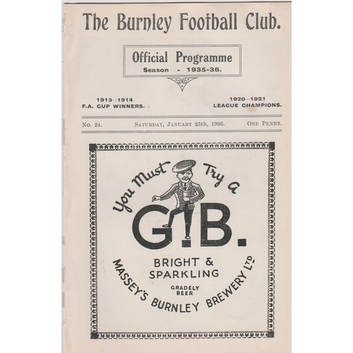 412 - A collection of 6 Pre-War Burnley home Reserves programmes v Aston Villa, West Bromwich Albion 1932/... 