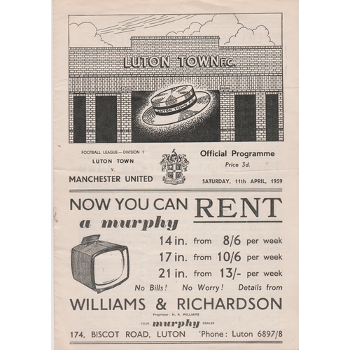 422 - A collection of 8 Manchester United programmes from the 1950's and 1960s. 2 homes v Manchester City ... 