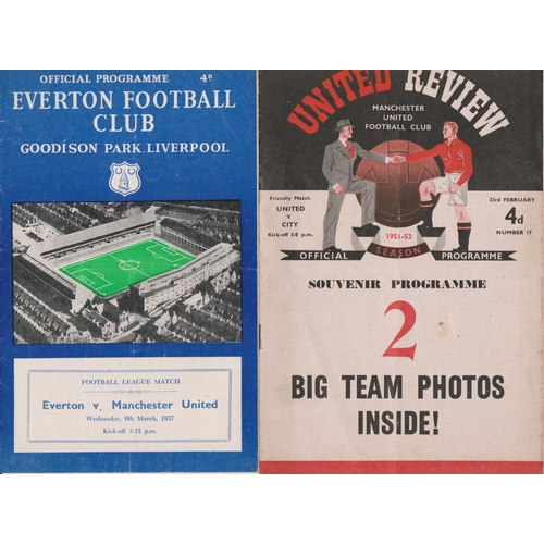 422 - A collection of 8 Manchester United programmes from the 1950's and 1960s. 2 homes v Manchester City ... 