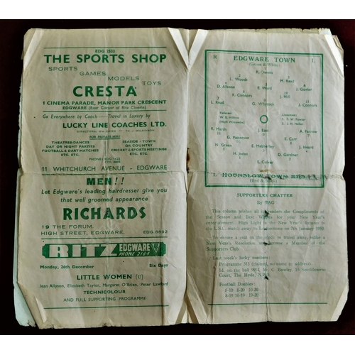 503 - Non-League programmes from the 1940s and 1950s to include programmes from Crook Town, Dulwich, Edgwa... 