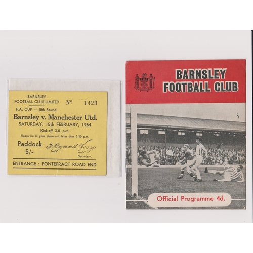 63 - Programmes & tickets for 4 Manchester United FA Cup ties. Home v Everton 1956/57 and 3 aways at Manc... 