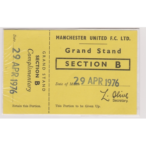 86 - Single sheet programme & ticket Manchester United v Everton Lancashire FA Youth Cup Final 1st Leg 29... 