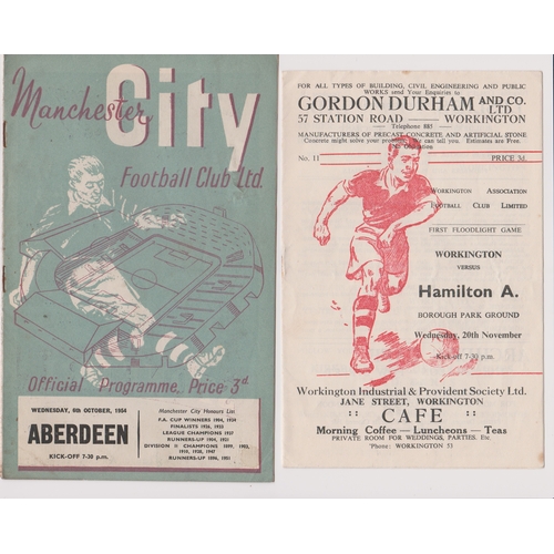 151 - A collection of 4 programmes from matches between English and Scottish teams in the 1950s. Arsenal v... 