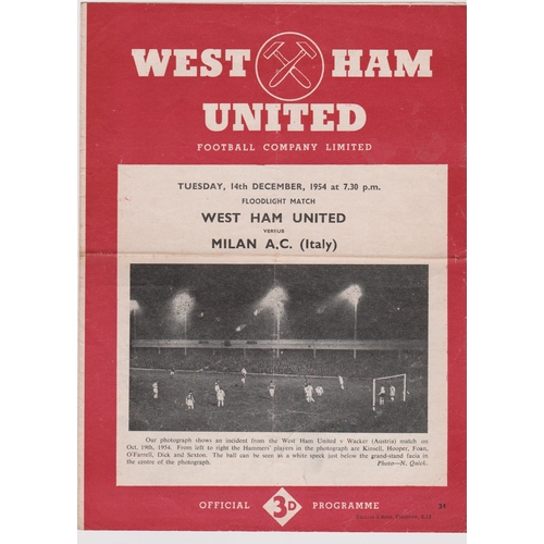 152 - A collection of 4 programmes from friendly matches in the 1950s between English and Continental team... 