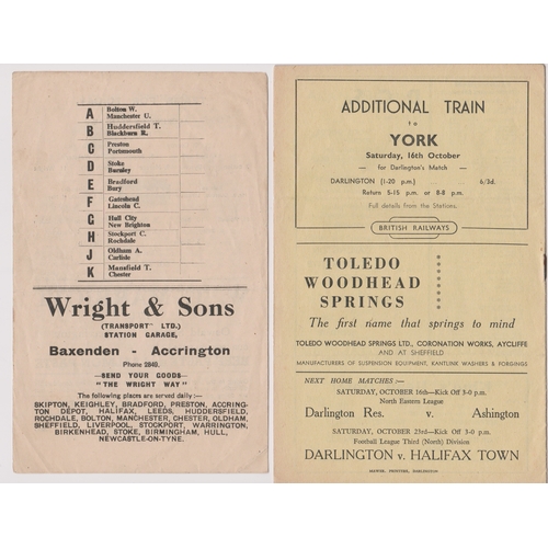 165 - A collection of 2 Southport homes v Barrow 1946/47 and Chester 1949/50 and 2 aways at Accrington Sta... 