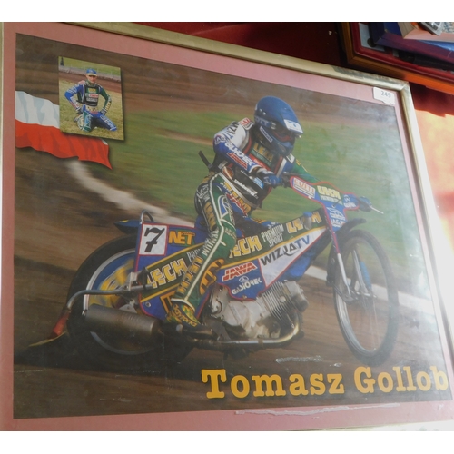 513 - Speedway Rider-Photograph 'Tomasz Gollob (Polish)-measurements 62cm x 52cm coloured photograph frame... 