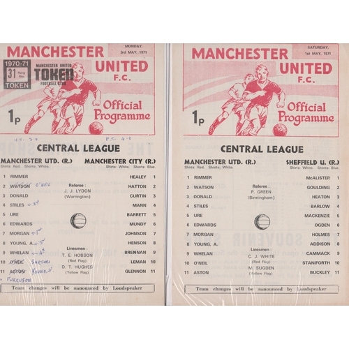 308 - A collection of 4 Manchester United home Reserves programmes from the 1970/71 season v Blackburn Rov... 