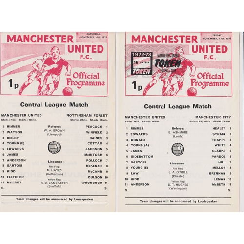 314 - A collection of 4 Manchester United home Reserves programmes from the 1972/73 season v Blackburn Rov... 