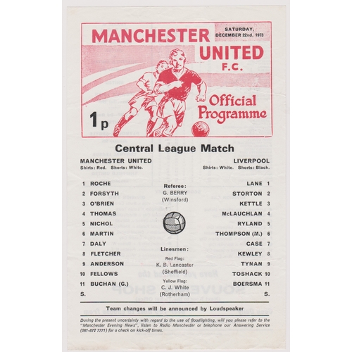 321 - A collection of 3 Manchester United home Reserves programmes from the 1973/74 season v Preston North... 