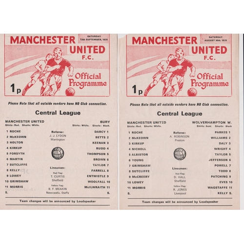 327 - A collection of 4 Manchester United home Reserves programmes from the 1975/76 season v Everton (scor... 