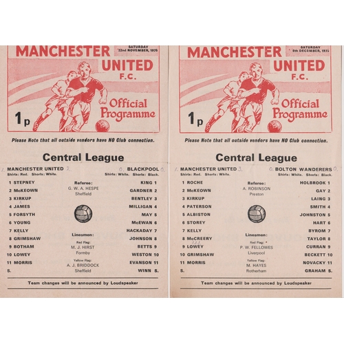 329 - A collection of 4 Manchester United home Reserves programmes from the 1975/76 season v Liverpool (sc... 