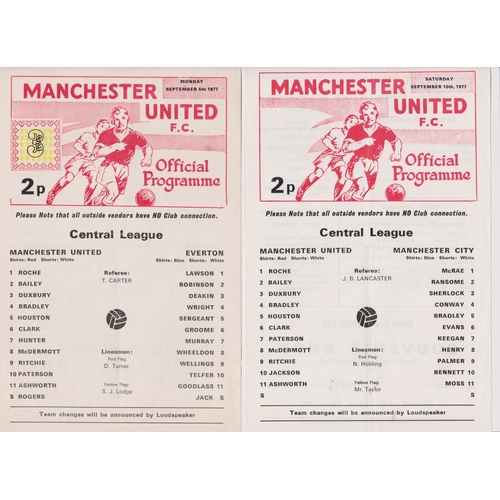 333 - A collection of 5 Manchester United home Reserves programmes from the 1977/78 season v Coventry City... 