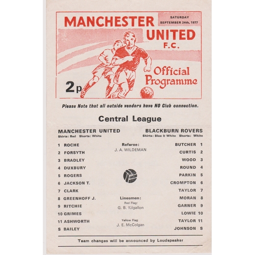 333 - A collection of 5 Manchester United home Reserves programmes from the 1977/78 season v Coventry City... 