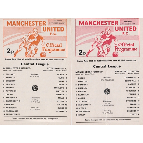 334 - A collection of 5 Manchester United home Reserves programmes from the 1977/78 season v Sheffield Wed... 